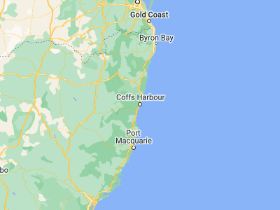 Map showing location of Coffs Harbour (-30.29626, 153.11351)