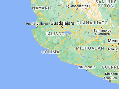 Map showing location of Cofradía (19.43333, -103.55)