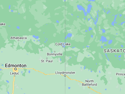 Map showing location of Cold Lake (54.45018, -110.2017)