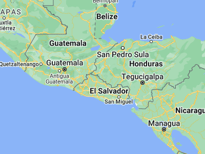 Map showing location of Cololaca (14.3, -88.88333)