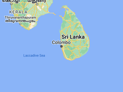 Map showing location of Colombo (6.93194, 79.84778)