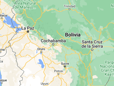 Map showing location of Colomi (-17.35, -65.86667)