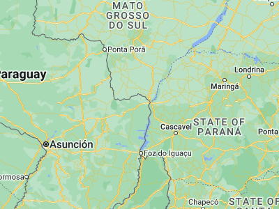 Map showing location of Colonia Catuete (-24.13333, -54.61667)