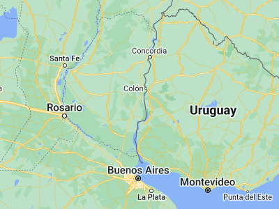 Map showing location of Colonia Elía (-32.66625, -58.32148)