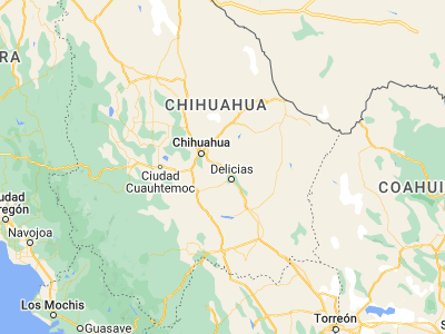 Map showing location of Colonia Lazaro Cárdenas (28.38333, -105.61667)