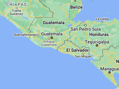 Map showing location of Comapa (14.11667, -89.91667)
