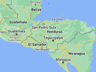 Map showing location of Comayagua (14.45, -87.63333)