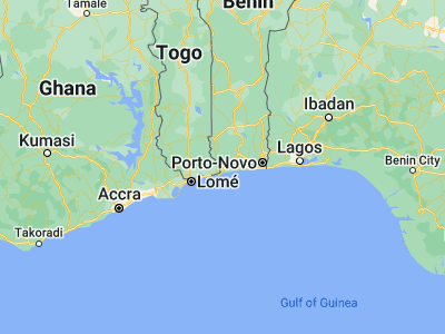 Map showing location of Comé (6.40764, 1.88198)