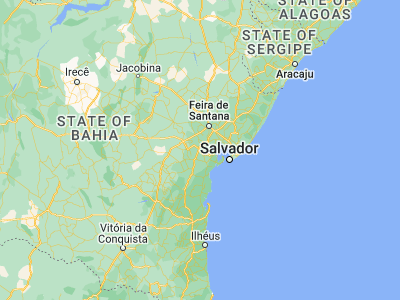 Map showing location of Conceição do Almeida (-12.77944, -39.17)