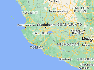 Map showing location of Concepción de Buenos Aires (19.97942, -103.25941)