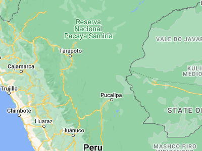 Map showing location of Contamana (-7.33333, -75.01667)