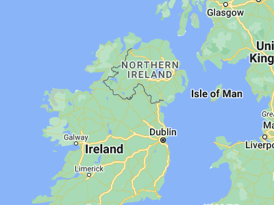 Map showing location of Cootehill (54.0725, -7.08194)