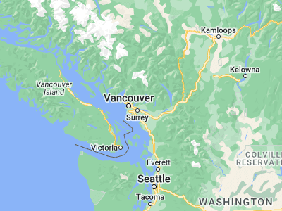 Map showing location of Coquitlam (49.28297, -122.75262)