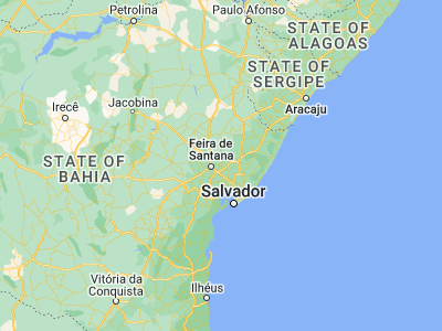 Map showing location of Coração de Maria (-12.23333, -38.75)