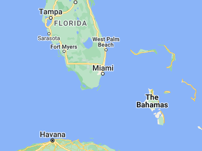 Map showing location of Coral Gables (25.72149, -80.26838)