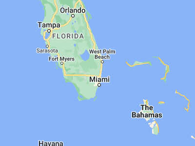 Map showing location of Coral Springs (26.27119, -80.2706)