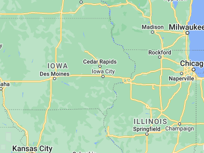 Map showing location of Coralville (41.6764, -91.58045)