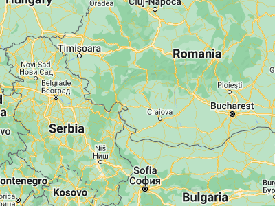 Map showing location of Corcova (44.7, 23.05)
