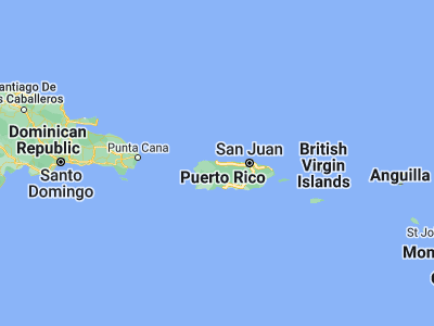 Map showing location of Corcovado (18.45856, -66.77629)