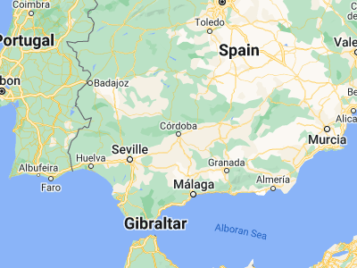Map showing location of Córdoba (37.88333, -4.76667)