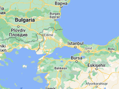 Map showing location of Çorlu (41.15917, 27.8)