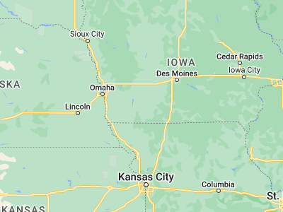 Map showing location of Corning (40.98999, -94.74081)