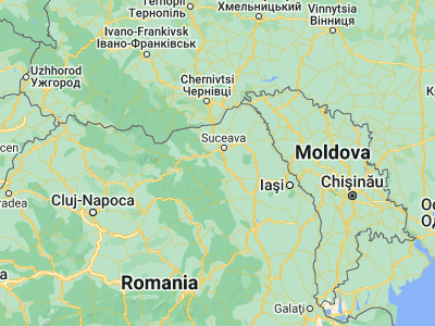 Map showing location of Cornu Luncii (47.46667, 26.15)