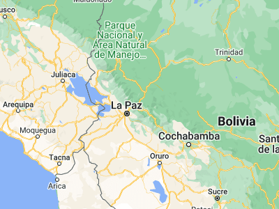 Map showing location of Coroico (-16.18889, -67.72713)