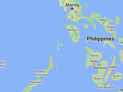 Map showing location of Coron (11.9986, 120.2043)