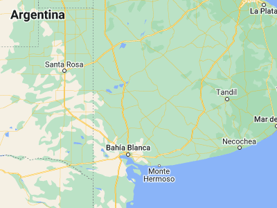 Map showing location of Coronel Suárez (-37.45467, -61.93343)