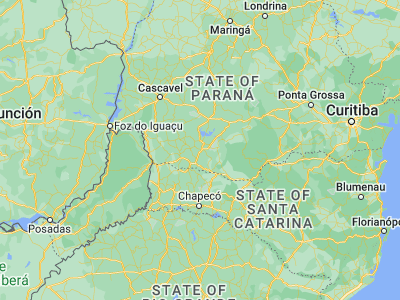 Map showing location of Coronel Vivida (-25.97972, -52.56778)