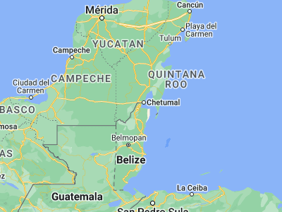 Map showing location of Corozal (18.39794, -88.39419)