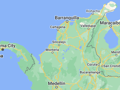 Map showing location of Corozal (9.31505, -75.29283)
