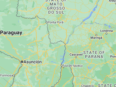 Map showing location of Corpus Christi (-24.03333, -54.83333)