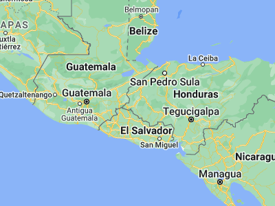 Map showing location of Corquín (14.56667, -88.86667)
