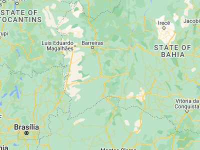 Map showing location of Correntina (-13.34333, -44.63667)