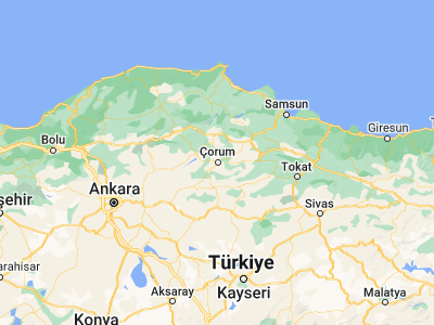 Map showing location of Çorum (40.54889, 34.95333)