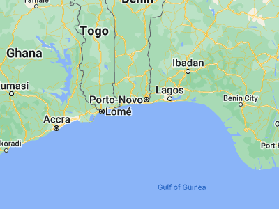 Map showing location of Cotonou (6.36536, 2.41833)