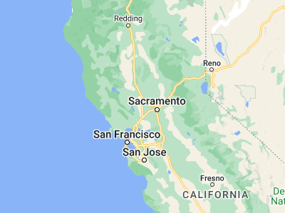 Map showing location of Cottonwood (38.65824, -121.97108)