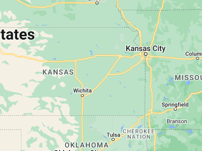 Map showing location of Cottonwood Falls (38.37224, -96.54278)