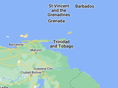 Map showing location of Couva (10.42248, -61.46748)
