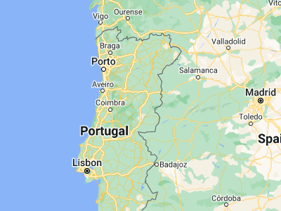 Map showing location of Covilhã (40.28601, -7.50396)