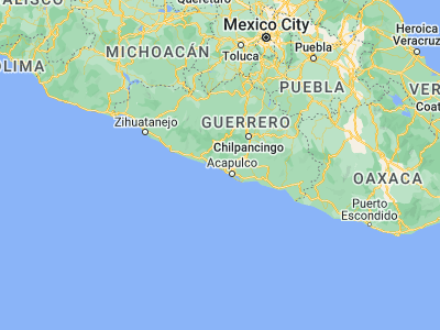 Map showing location of Coyuca de Benítez (17.00918, -100.08748)
