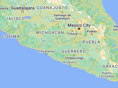 Map showing location of Coyuca de Catalán (18.33333, -100.65)