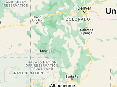 Map showing location of Creede (37.84917, -106.92643)