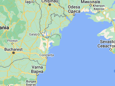 Map showing location of Crişan (44.96667, 29.46667)