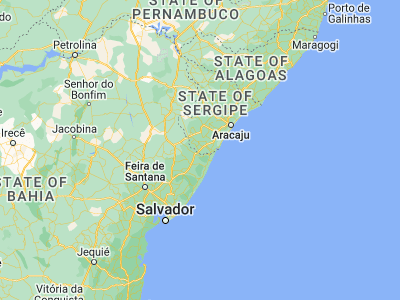 Map showing location of Cristinápolis (-11.47556, -37.75528)