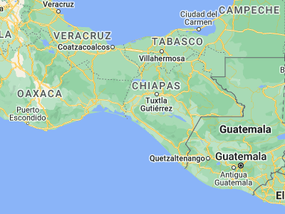 Map showing location of Cristóbal Obregón (16.35, -93.53333)