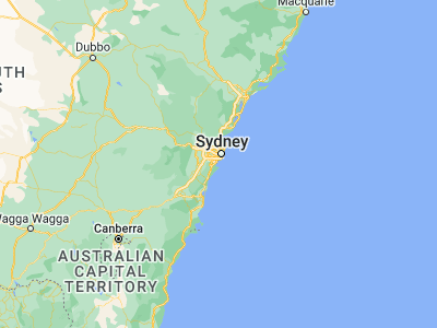 Map showing location of Cronulla (-34.05, 151.15)