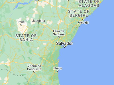 Map showing location of Cruz das Almas (-12.67, -39.10194)